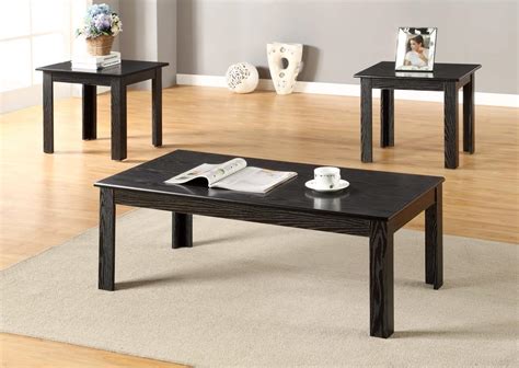 Promos 3 Piece Black Coffee Table Set
